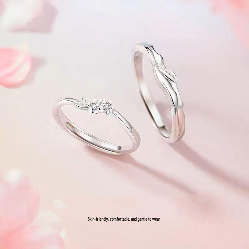 Begonia Rings: Niche 2025 Design for Couples, Light Luxury, Fresh Look, Ideal Commemorative Gift.