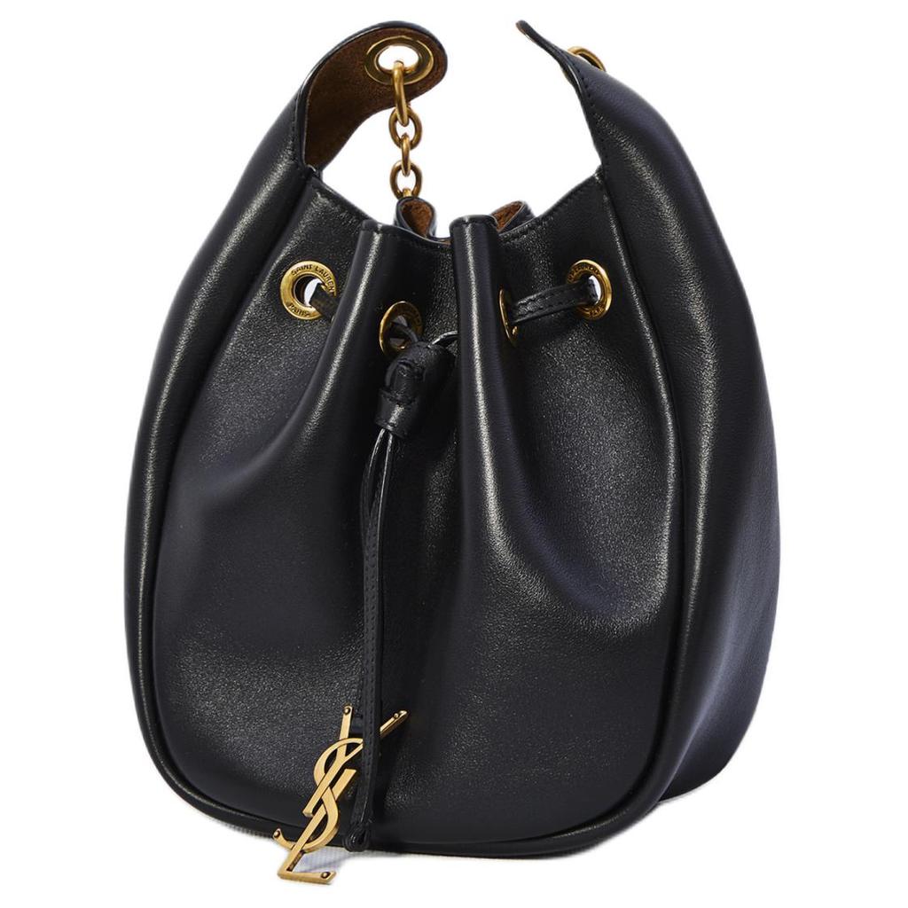 Saint Laurent Cassandre Supple Bucket Bag Nero/Caramel Co Women Bags Black 840888-AAFC0-1113