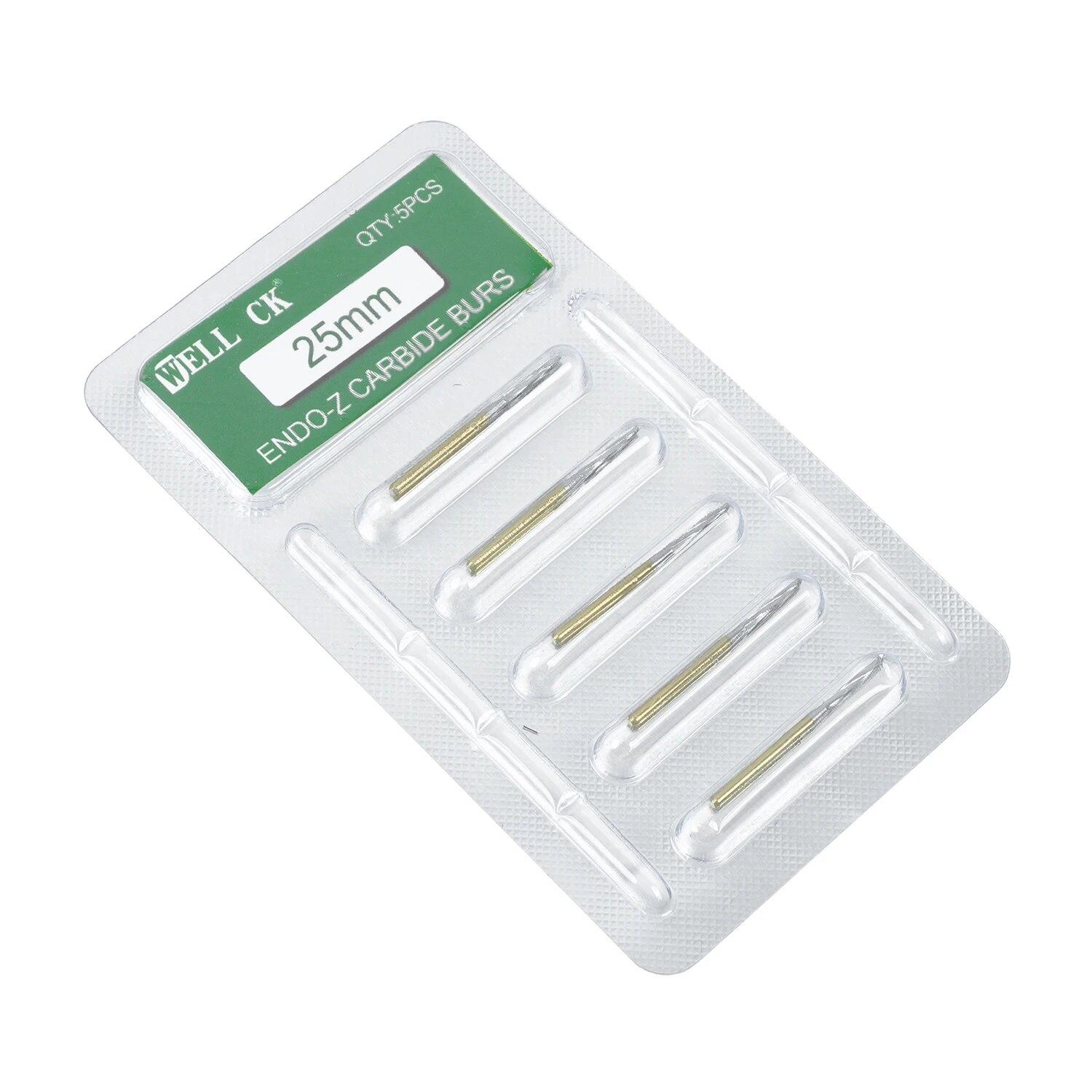 

5 шт./кор. WELLCK, стоматологические эндо-Z карбидные боры, хирургические эндодонтические вольфрамовые фрезы для кости, сверло FG 1,6 мм для высокоскоростного наконечника 25mm Endo Z