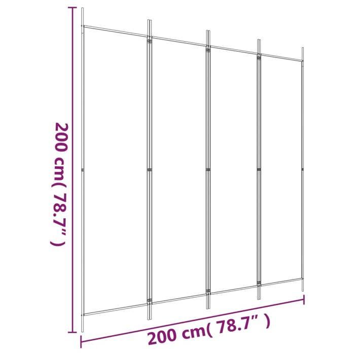 VidaXL Cloison de Séparation 4 Panneaux Séparateur de Pièce Pliable Diviseur Écran d'Intimité Paravent Décoration Salon 350182