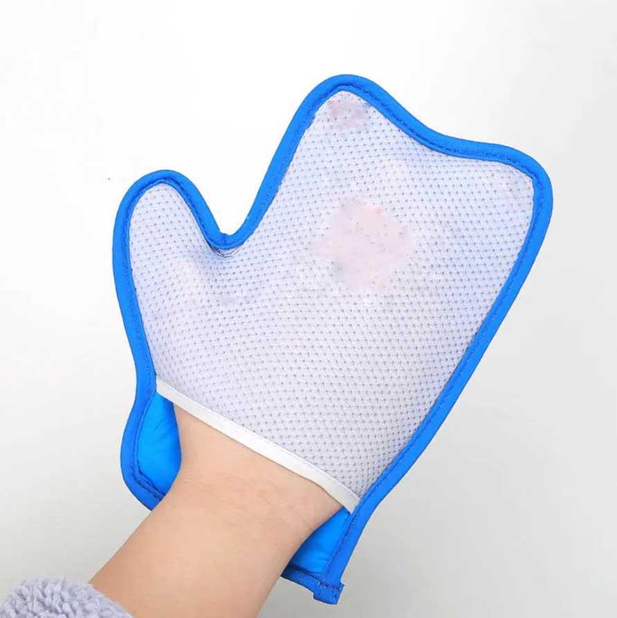 Guante de doble cara para quitar el pelo estático de mascotas - Cepillo limpiador de pelo de gato