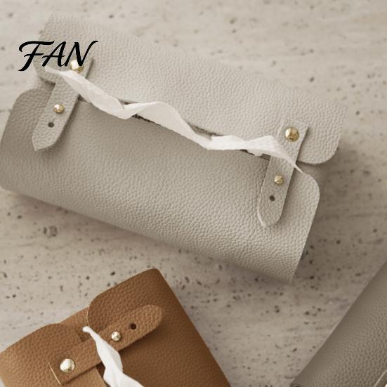 Office Desk Tissue Case Faux Leather Box, Minimalist Napkin Holder for Living Bathroom Cover Room Desk, Decorative Dispenser Facial Tissues Dining Box