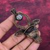 Blue Lace Agate Gemstone Pendant Copper Wire Wrapped Pendant Cow Face Jewelry