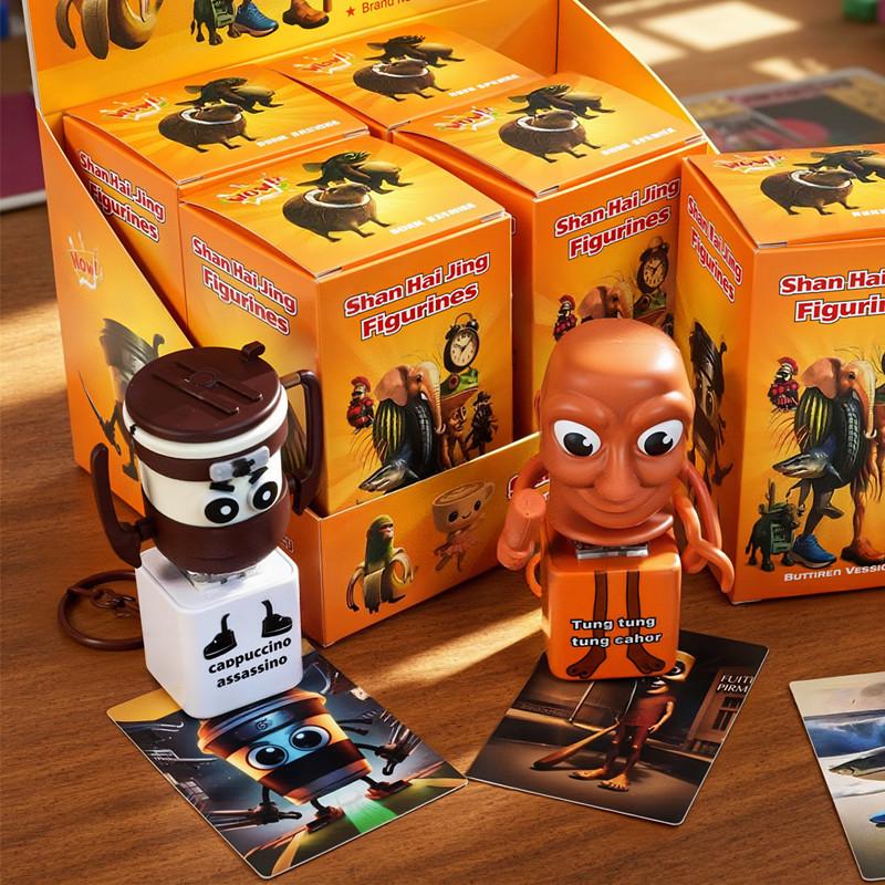 Shan Hai Jing Stickman Voice Flashing Keychain: Decompression Toy Blind Box