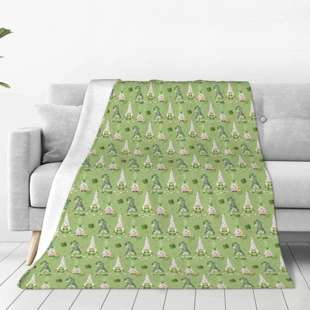 Custom Sofa Fleece Gnomes Merry Christmas Throw Blanket Warm Flannel Blankets For Bed Travel Couch Bedspreads