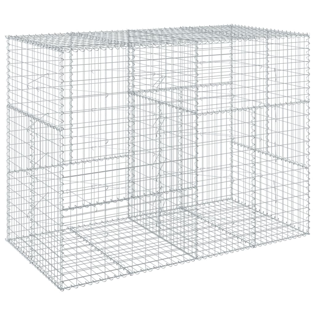 Gabion with Lid 200 X 100 X 150 Cm Galvanized Iron