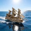 Dutch Ship 3D Wooden Puzzle Scale Miniature DO-IT-YOURSELF Miniature Kit Handcrafted Present Home Decor Assembly Toy