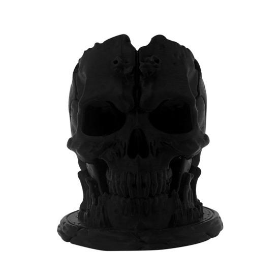 Skull Pen Holder Small Plastic Skull Makeup Brush Organizer Gothic Desk Storage Cup for Home Office Halloween Decor