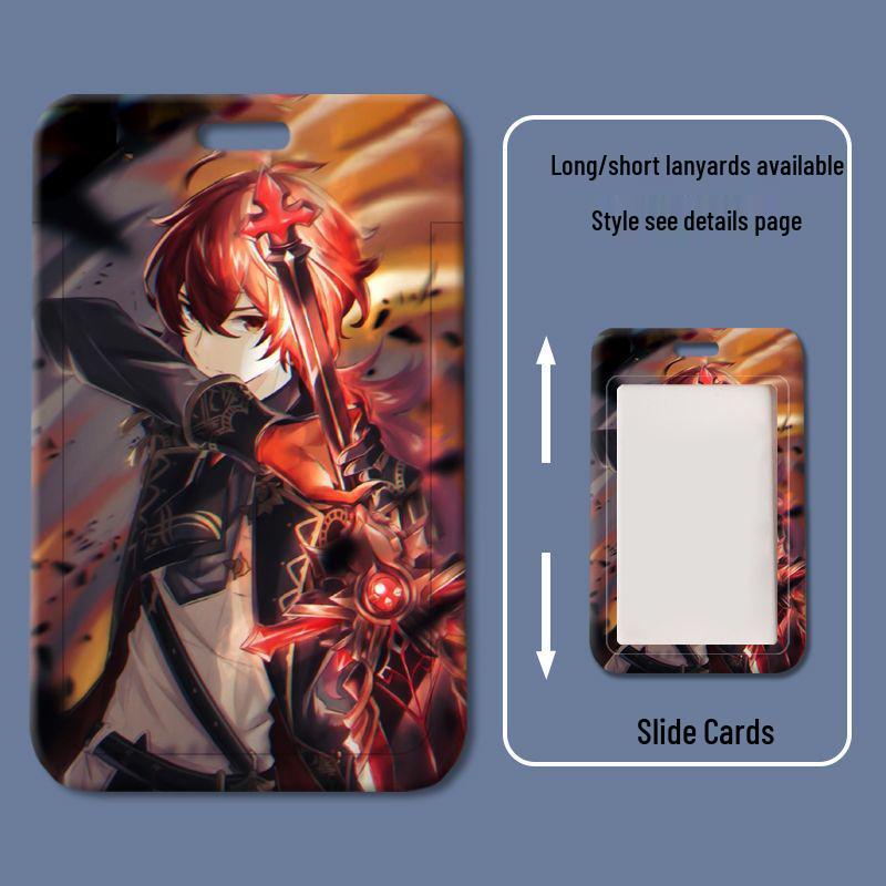 Genshin Impact Diluc ID Badge Holder for Students and Work