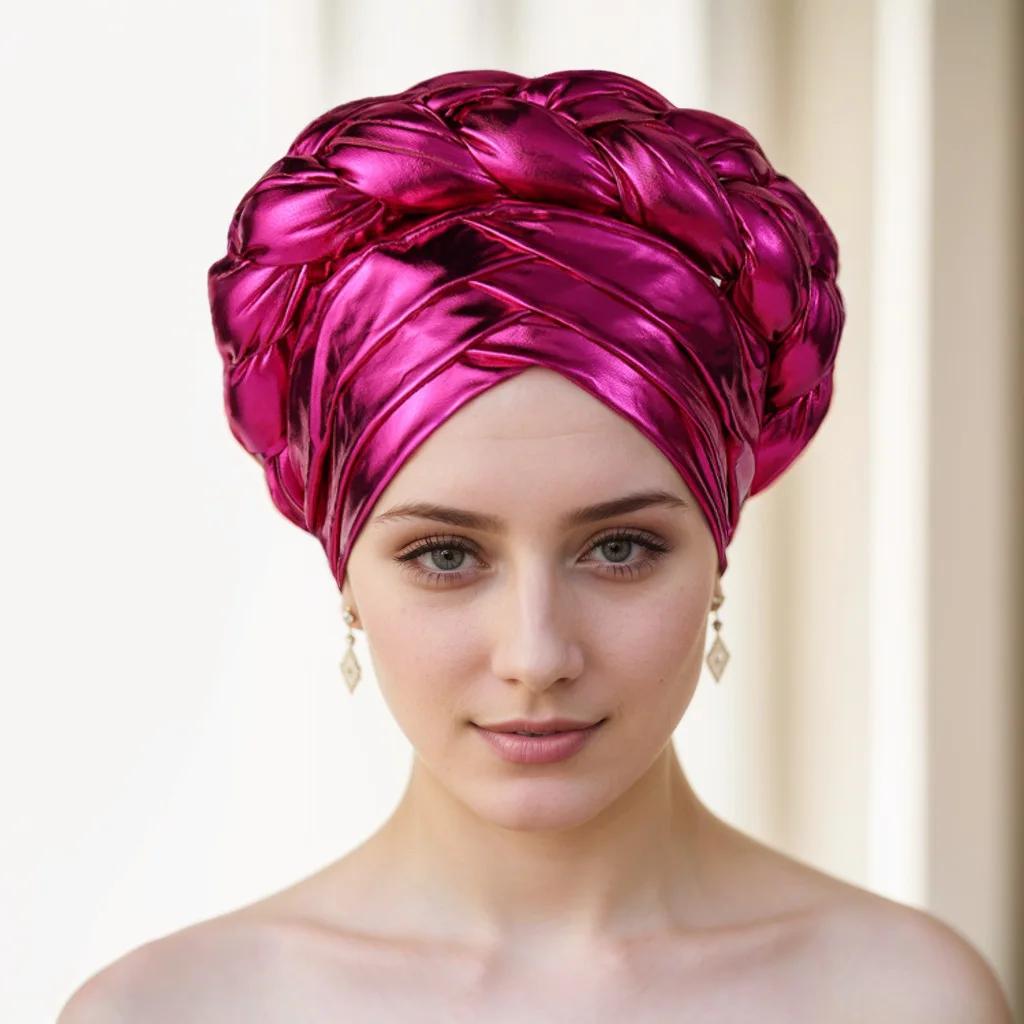 African Turban Cap Headdress Women Headtie Hat Hair Accessories Arab Wrapped Muslim Hijab