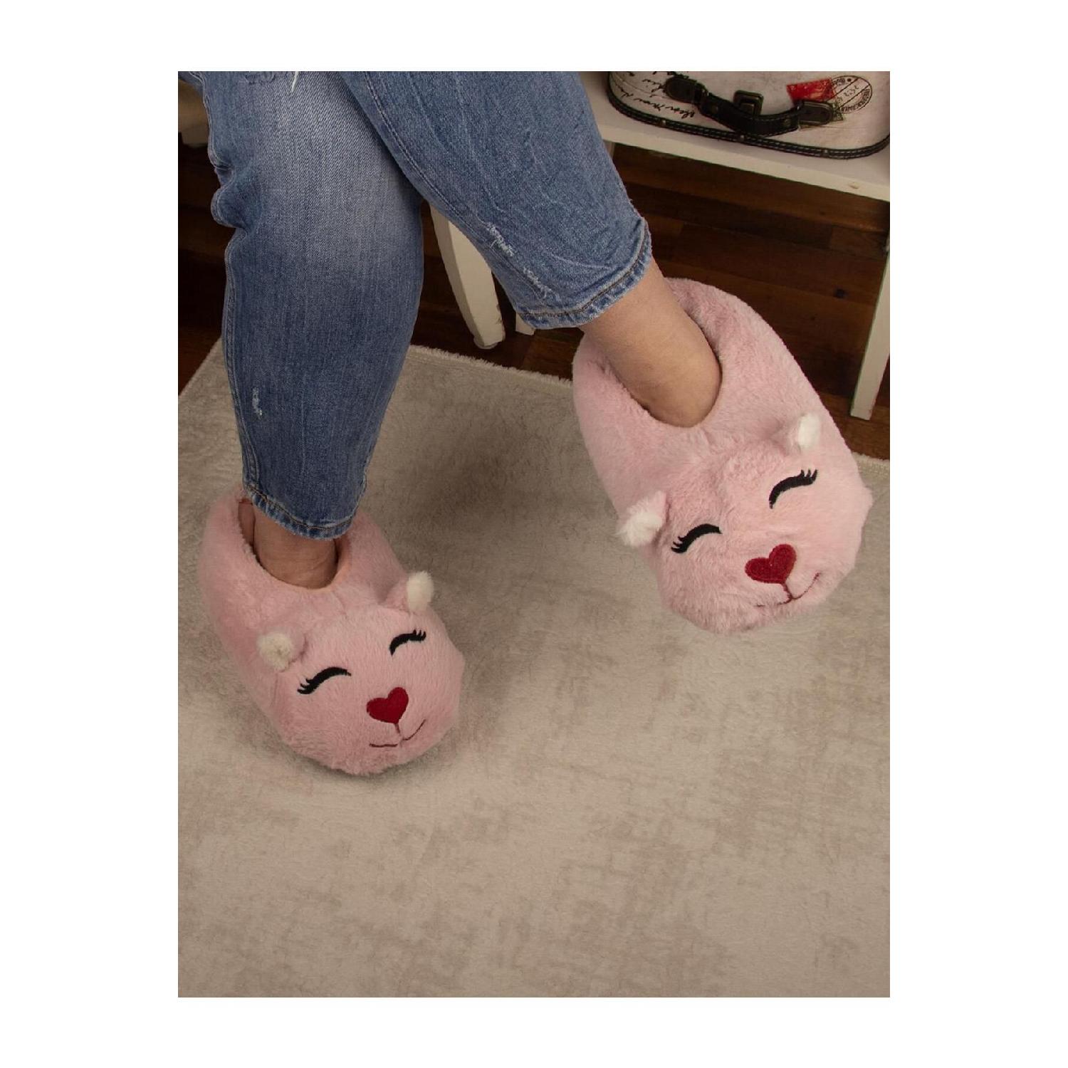 

Женские плюшевые тапочки с милым котом розового цвета Moji 36-37 розовый