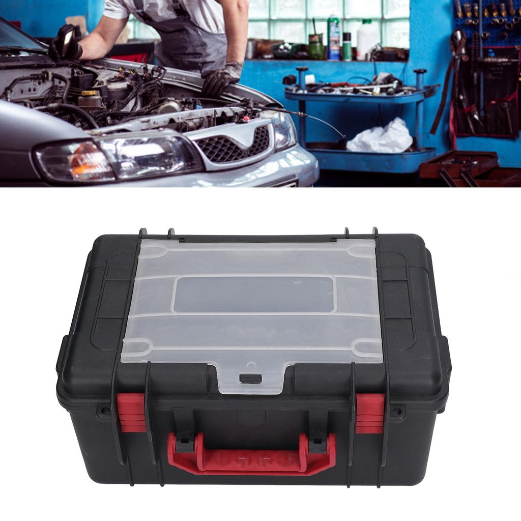 Black Multifunctional Hardware Tool Box Portable Plastic Storage Box for Parts Organization Portable Parts Box Plastic Tool Box