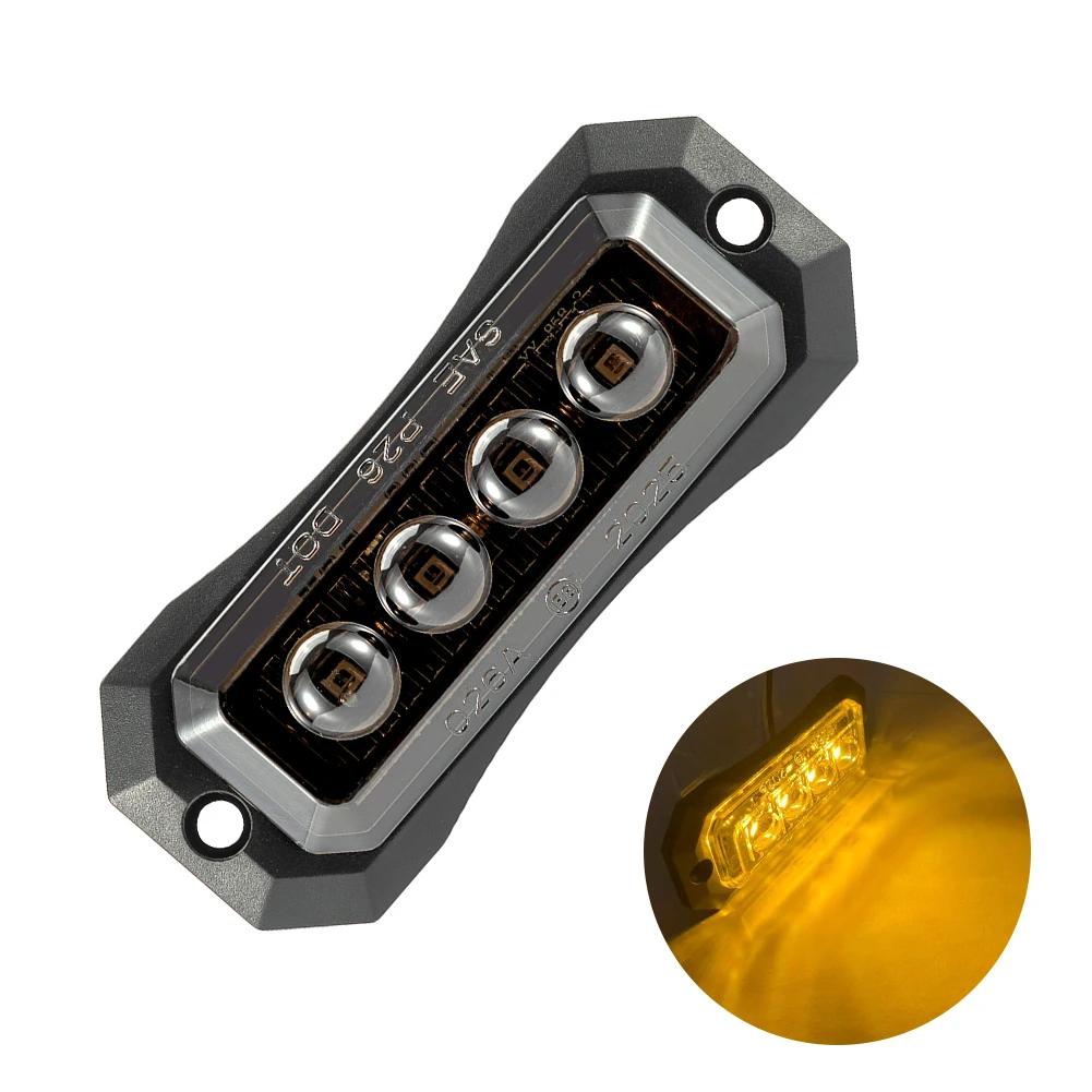 12v/24v Trailer Truck Side Marker Lights 2/4/6 LED Truck Grill Lights Position Lights Sealed Smoked Red LED Lights For Trucks