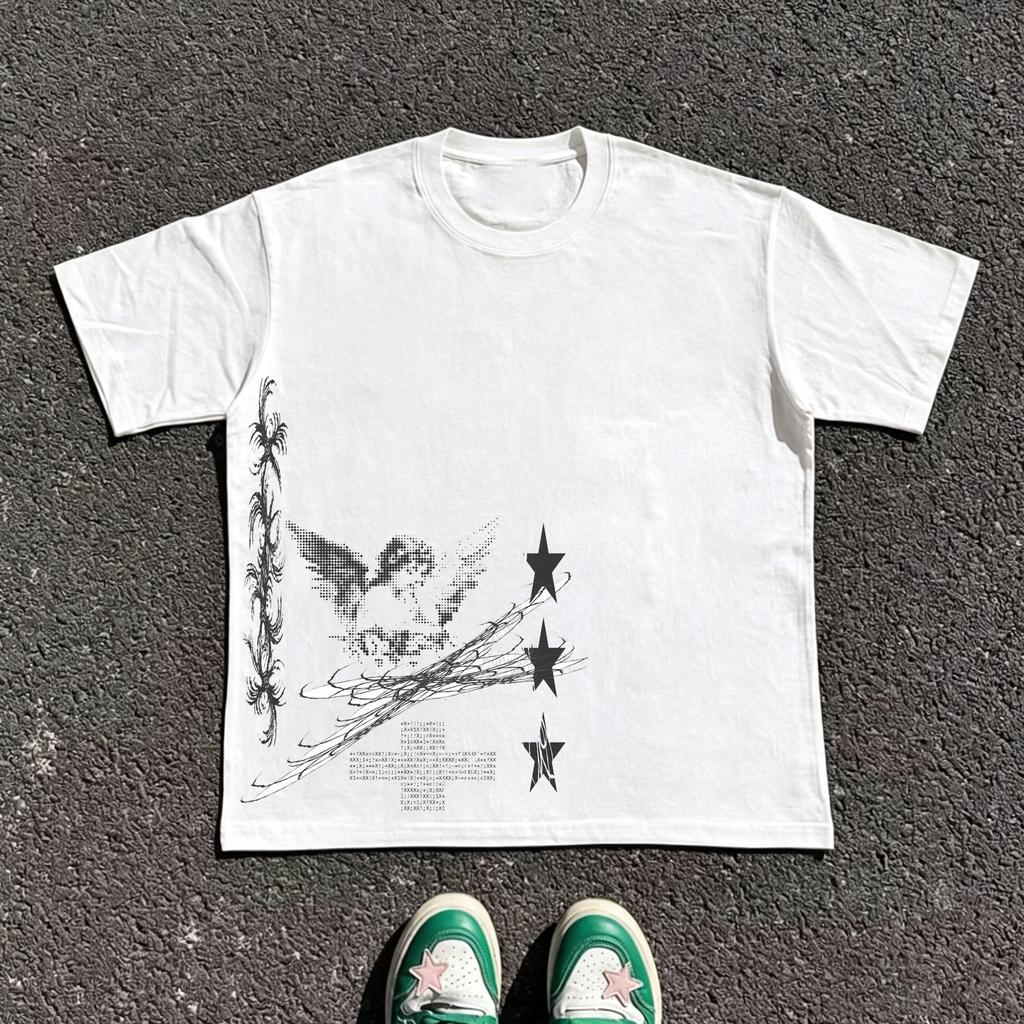Classic Y2k Gothic Style High Street TShirt Print Oversized T Shirt Harajuku Round Neck Cotton Tops 2026 Summer Unisex Unisex Tops