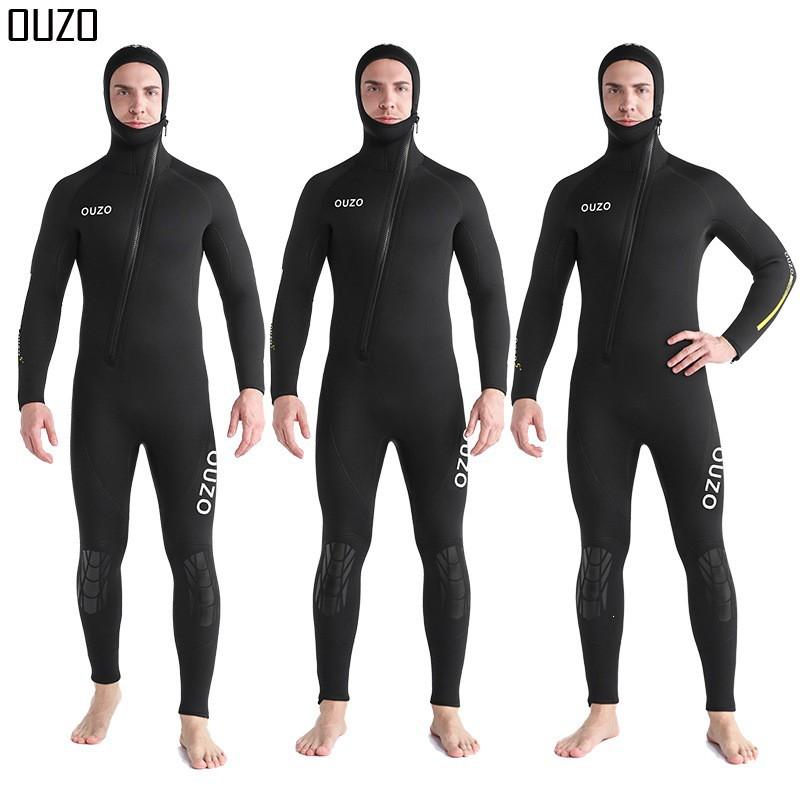 Mens 5mm Full Body Hooded Wetsuit Diving Surfing Snorkeling Winter Swimming Thermal Neoprene Suit