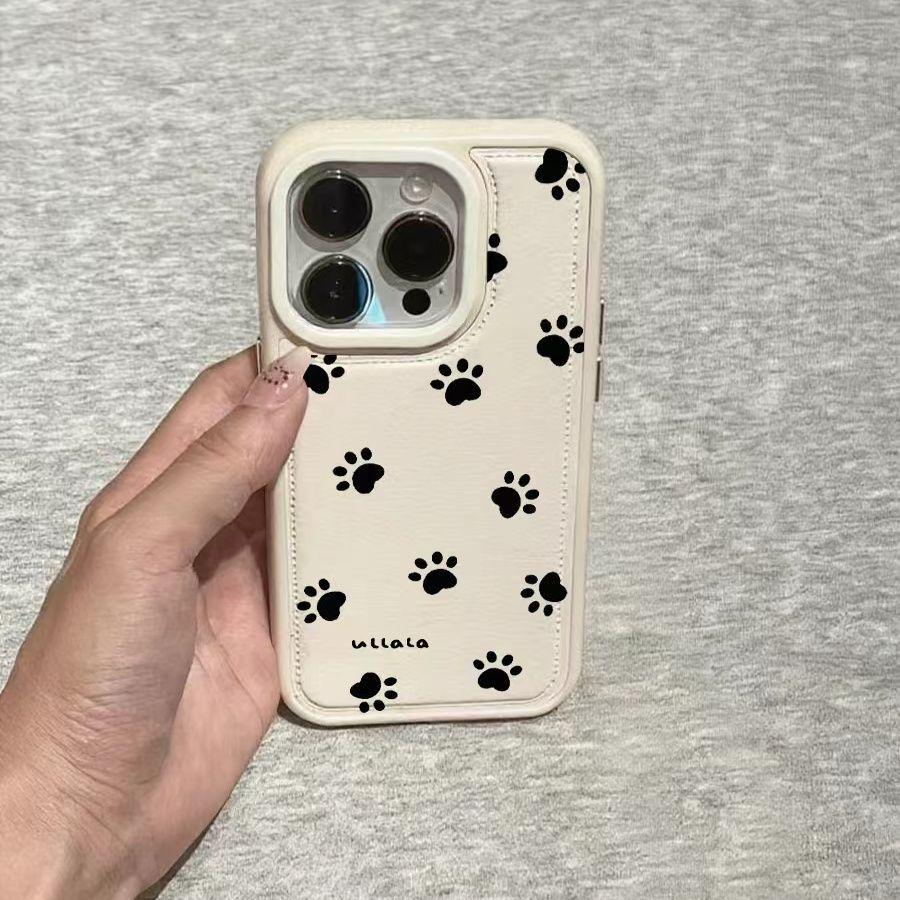 

Cute Cat Paw Prints Soft Anti-fall Case for Apple 14, 15, 16, 17 Pro Max - White/Pink Apple 14 Pro Max