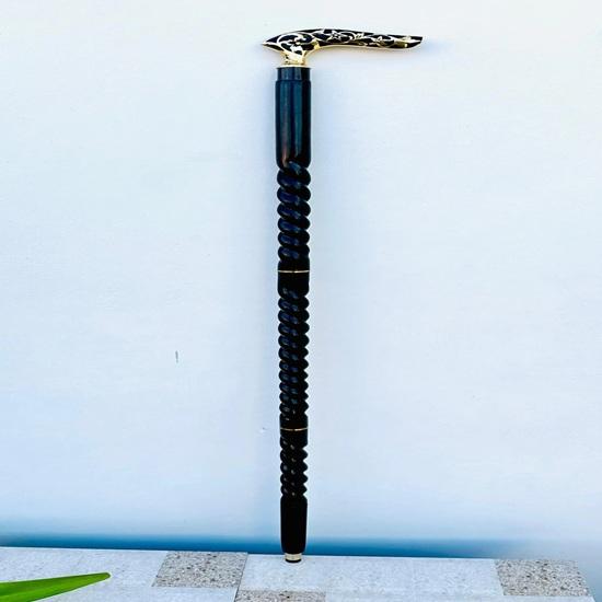 Victorian Flower Leaf Black Wooden Walking Stick Brass Cane Gift for Men Women Handmade Design Gift Everyday Use Best Gifts