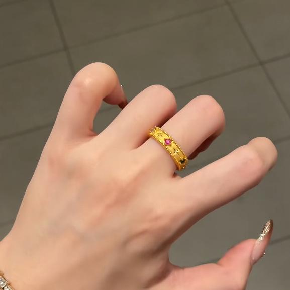 Vintage Style Brushed Zircon Starburst Open Ring Adjustable Open