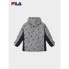 FILA Women's Colorblock Jacquard Hooded Mid-Length Down Jacket