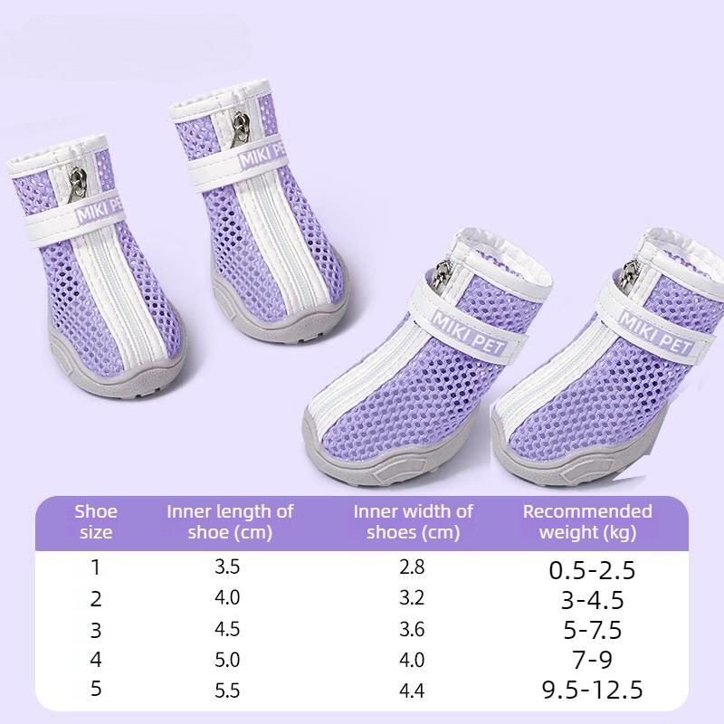 

Breathable Dog Shoes Summer Pet Dog Shoes Tennies Sneakers Puppy Dogs Shoe Accessories Rubber Boots Clothes Product Supplies Size 4