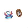 Acrylic Swan Sculpture Table Centerpiece And Ornate Resin Photo Frame Decorative Tabletop Display
