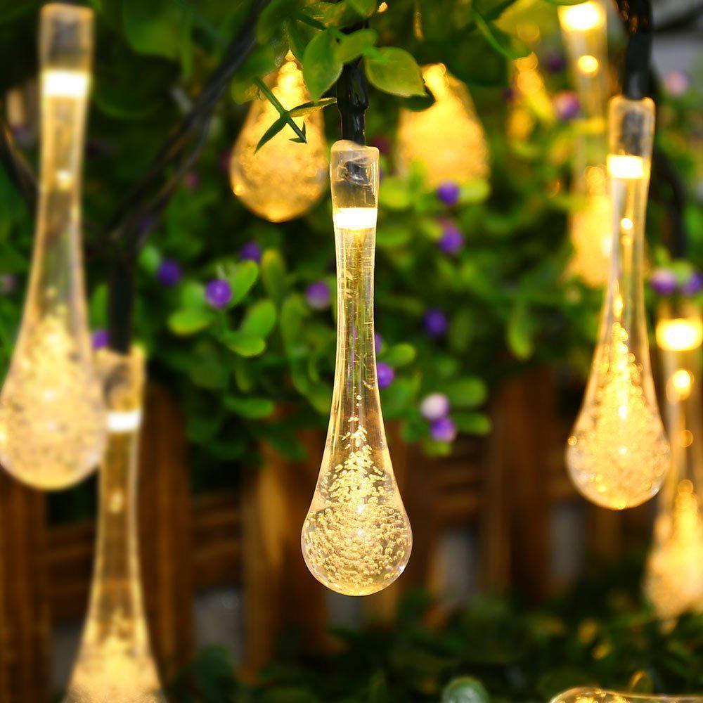 

Water Droplets Solar String Lights Waterproof Outdoor Solar Garland Garden Lawn Lamp Decoration Wedding Party Garden 4M теплый белый