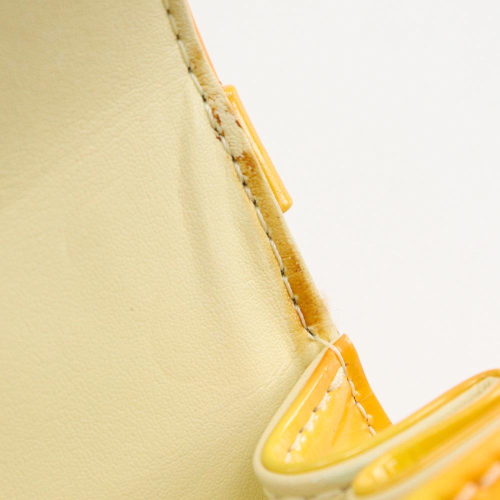 LOUIS VUITTON Spring Street Handbag M91029 yellow Monogram Vernis Women Used