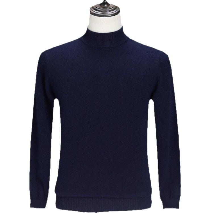 Men's Thick Cashmere Wool Sweater - Loose Fit, Round/Half-High Neck Pullover
