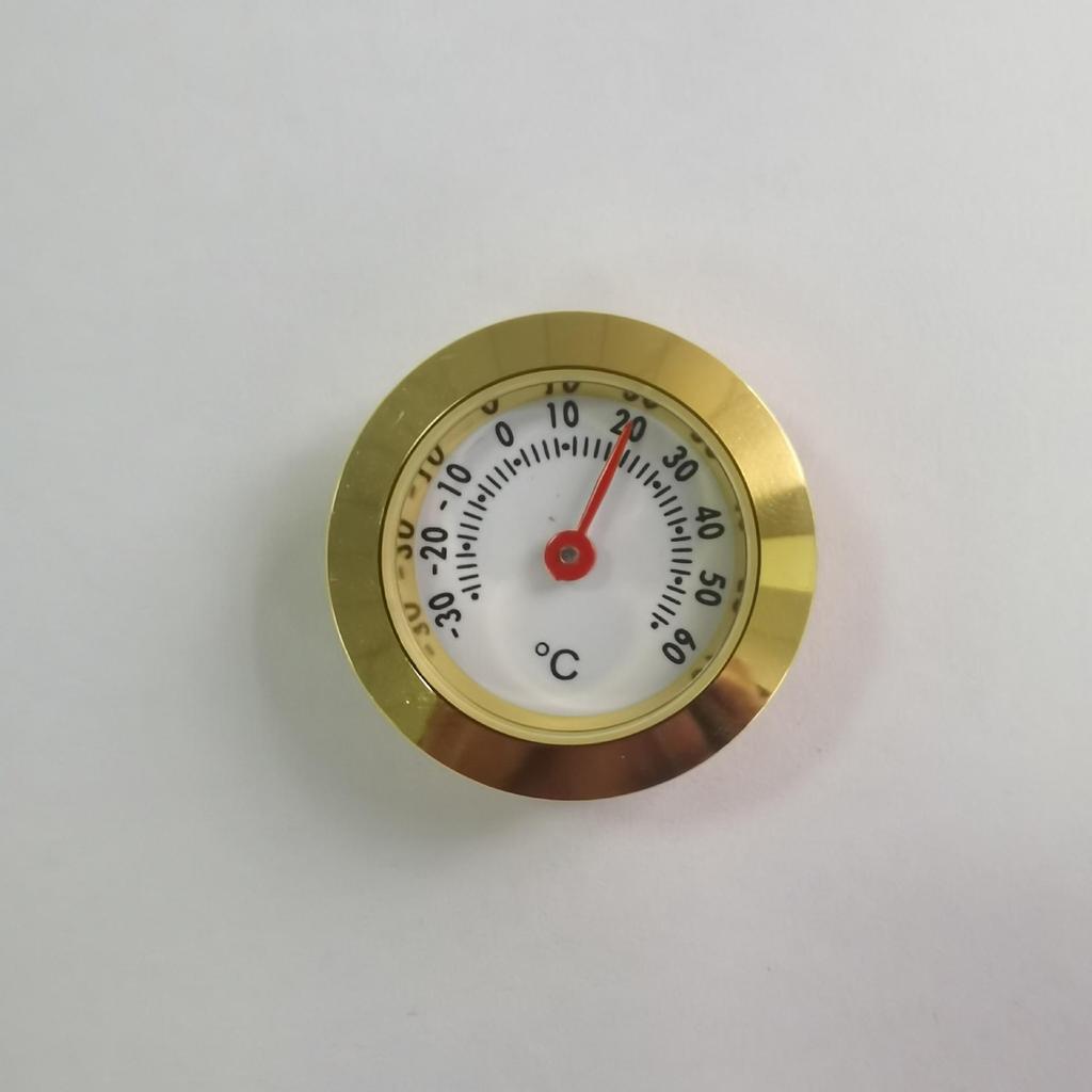 28mm Zinc Alloy Round Pointer Thermometer, Induction Type, Dual Fahrenheit & Celsius Gauge