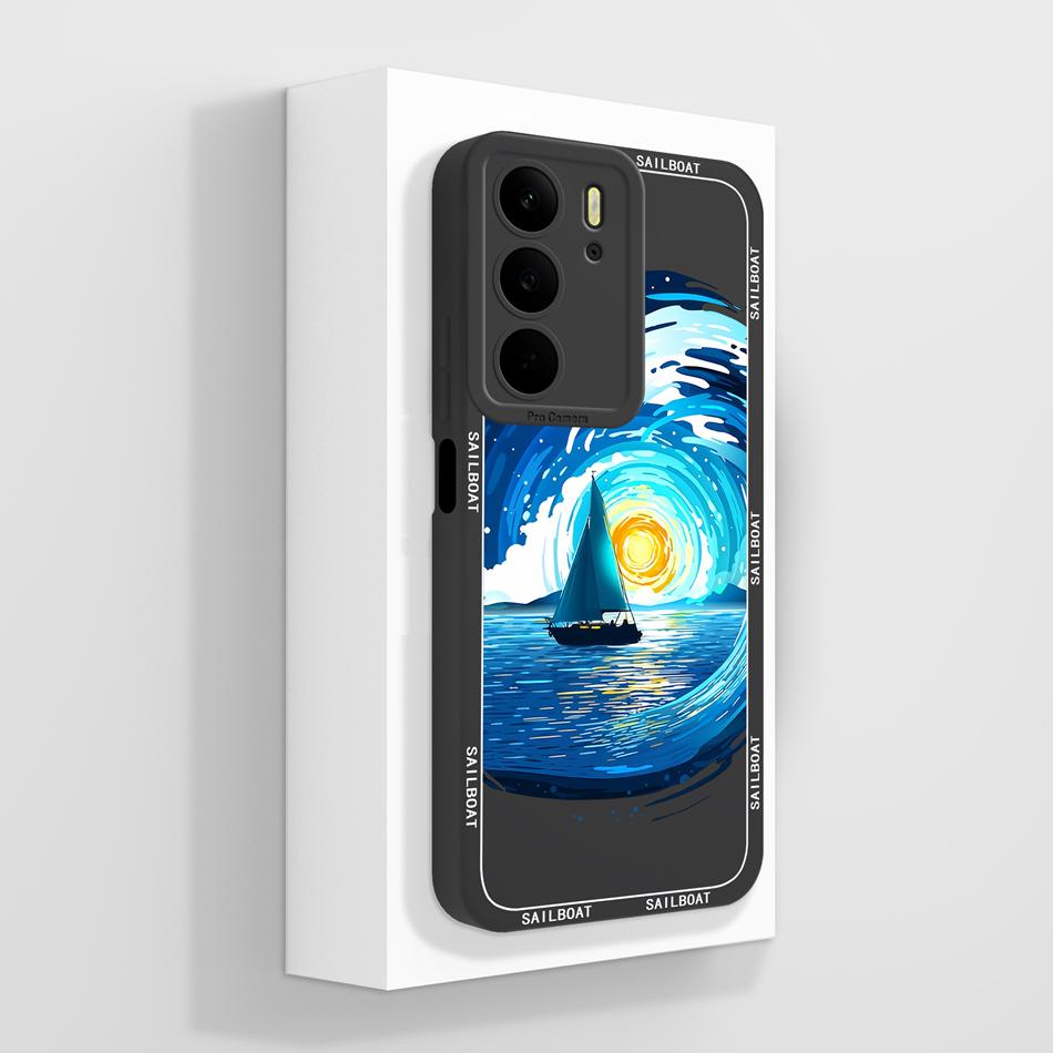 For Realme C75 C75X C73 C71 Case Painted Flowers Soft Liquid Silicone Back Cover For Realme C 75 Full Protection Phone Bumper