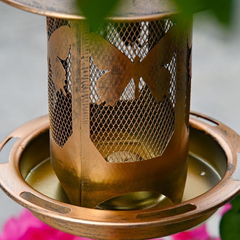 Rostfreier Metall Wildvogelfutterspender Futtertablett Eichhörnchensicheres Design Einfüllbar Aufhänger für Vogelbeobachtung im Garten