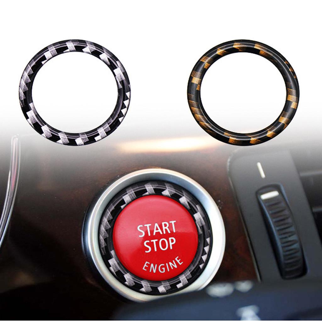 Engine Start Stop Button Gold-Black Cover Ring Trim Sticker for bmw 3
