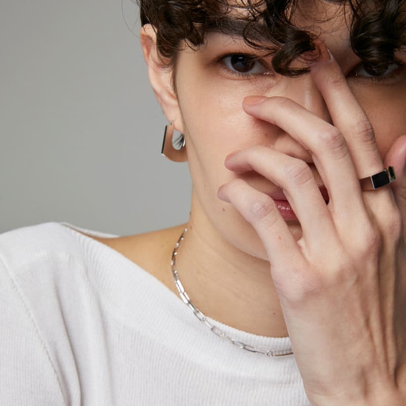 Reve [Silver 925] Gold Marked Clip Ring