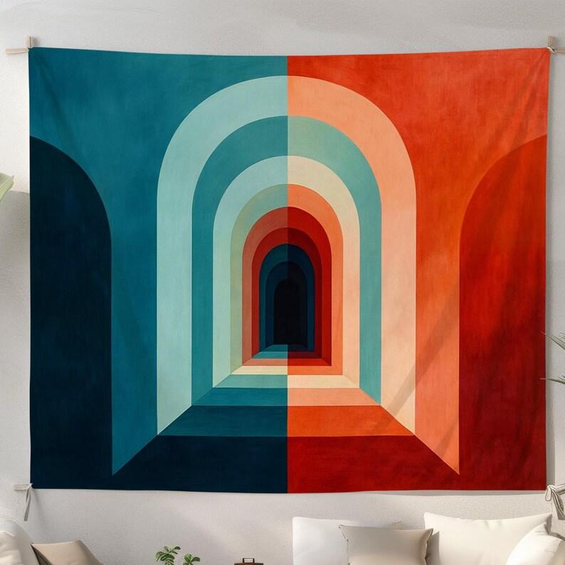 Geometric arch tapestry 75x100 чёрный