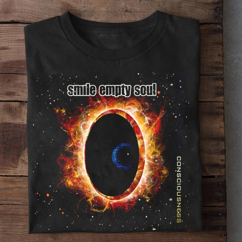 Футболка Черная с принтом  Smile Empty Soul Consciousness  Размер от S до 5XL AL907 Унисекс XXL