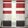 Vintage-Blumen-rote transparente Voile-Vorhänge für Wohnzimmer, Schlafzimmer, Küche, Dekor, moderne Streifen, transparente Tüll-Fenstervorhänge