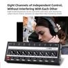 8 Channels Mini Headphone Amplifier Ultra-Compact Stereo Audio Amplifier with Power Adapter Earphone Splitter