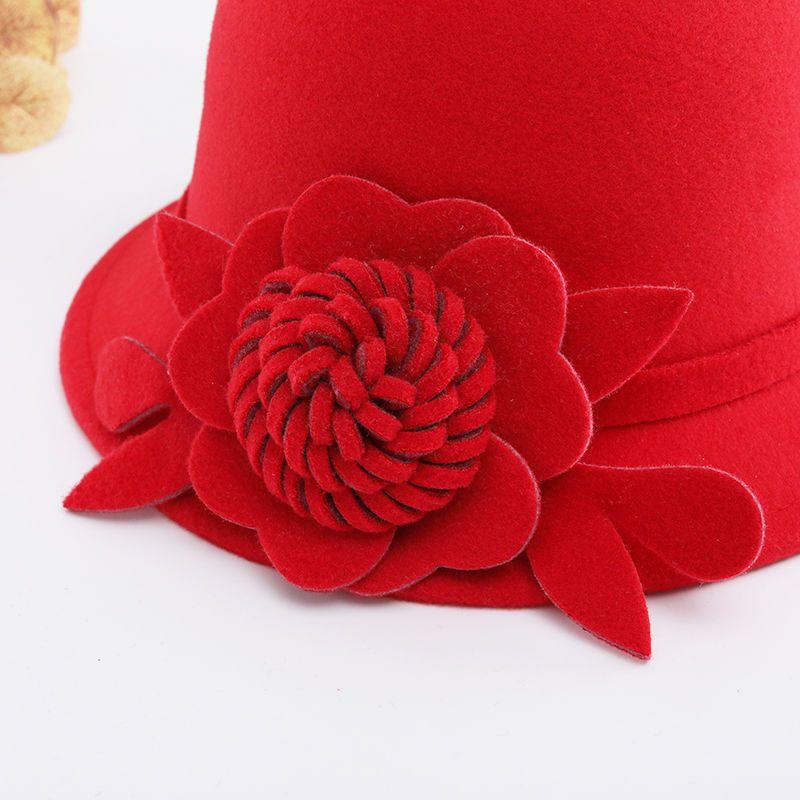 Retro Top Hat Women's Fashion British Woolen Hat Women's Autumn and Winter Felt Hat