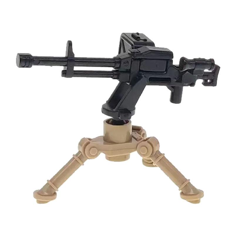 Military WWII Weapons Building Blocks Soldier Figure Toy Gatling M2 Heavy Machine Gun NSV M19 Box Rifle Bullet Chain Mortar K045