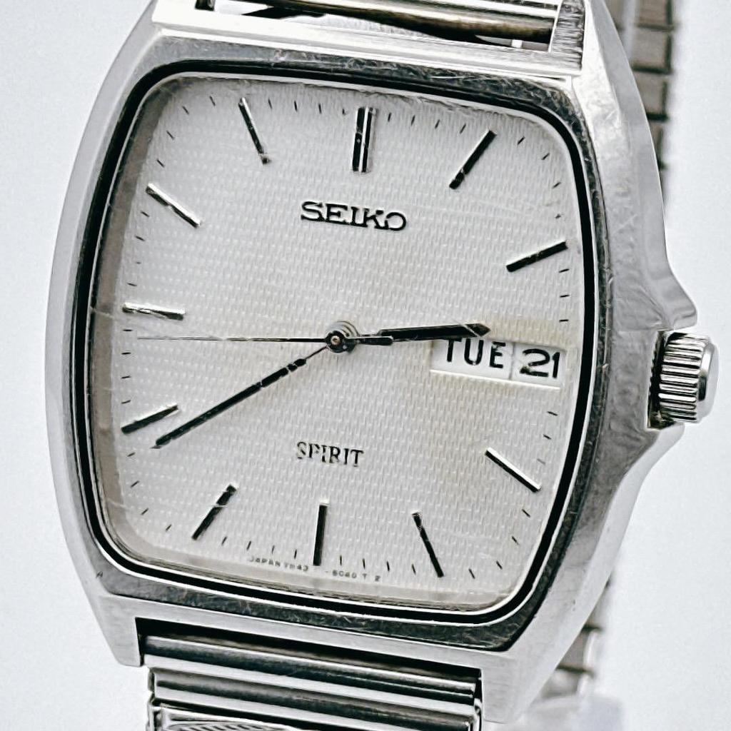 Used [Operation/Battery Replacement] SEIKO Spirit Men's Watch White Square