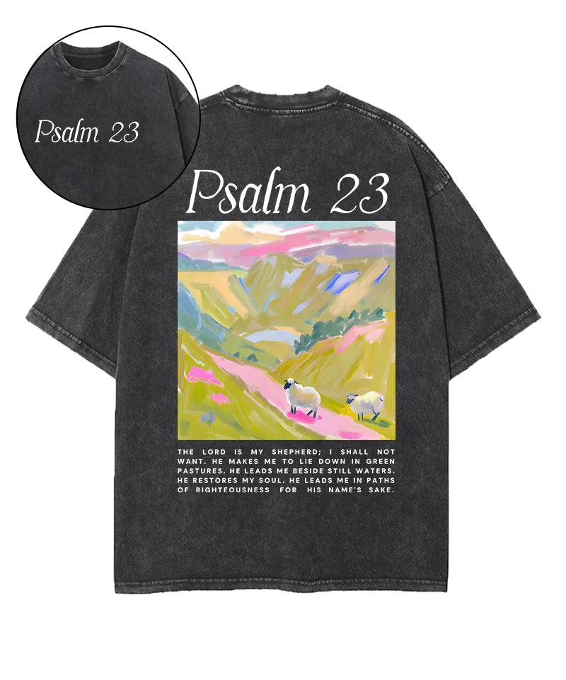 Psalm Art Printed Tshirt Men Women Clothing Summer Short Sleeve High Quality Cotton Tshirt Vintage Washed Oversized Tee Tops
