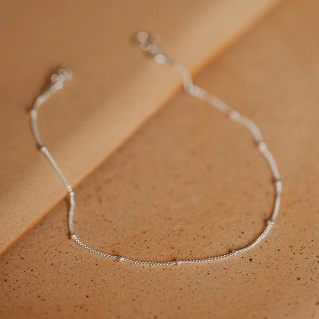 SUNIBI Fashionable Stainless Steel Minimalist Bead Decor Anklet Chain For Women