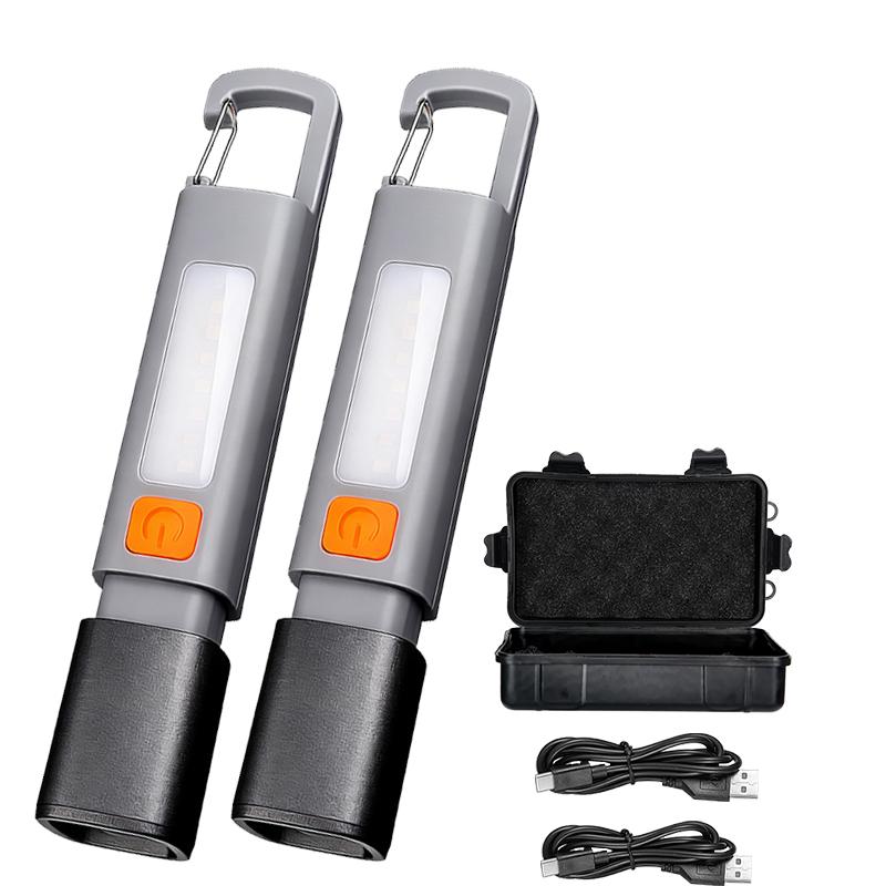 High Strong Power LED Flashlight Tactical Torch USB Rechargeable Zoom Emergency Lights For Outdoor Fishing Work Lighting Lamp