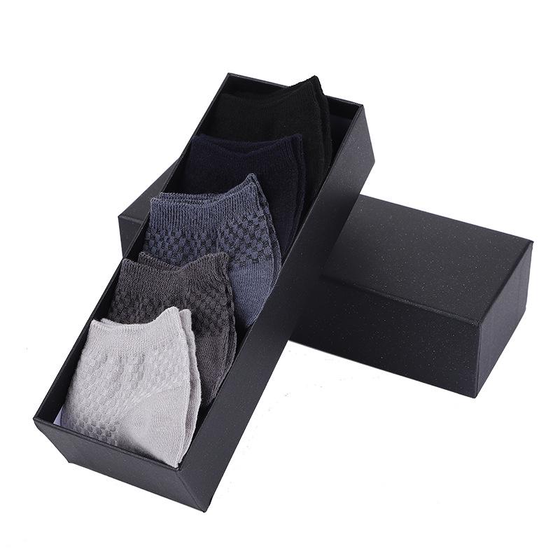 Men's Casual Cotton Bamboo Fiber Checkered Socks