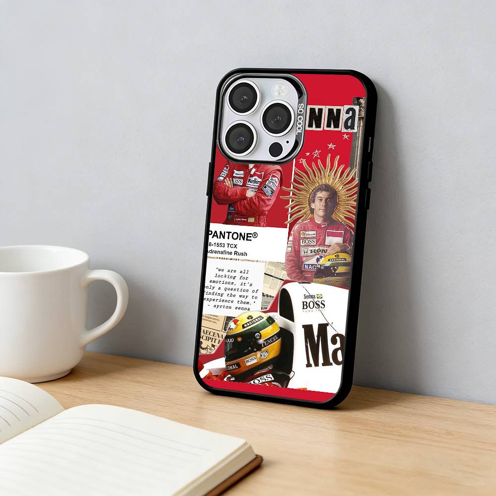 

Racing Driver A-Ayrton Senna Phone Case For iPhone 17,16,15,14,13,12,11 Plus,Pro Max,XS,Colored Silver Plated Inside Cover iPhone13