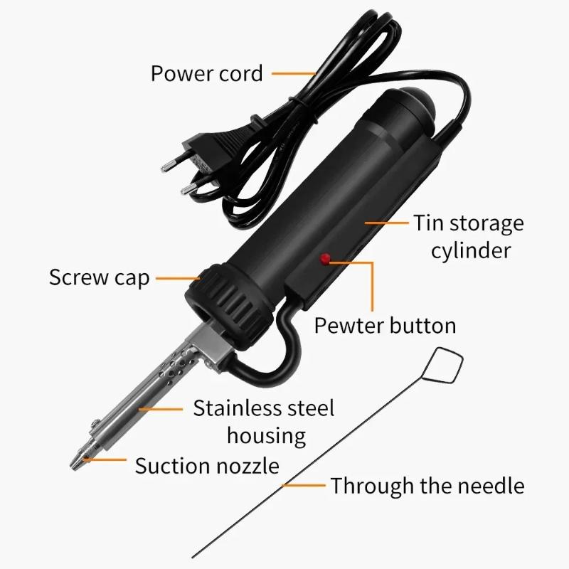Handheld strong electric tin suction device, electric tin removal tool,high temperature resistant vacuum rubber tin suction pump