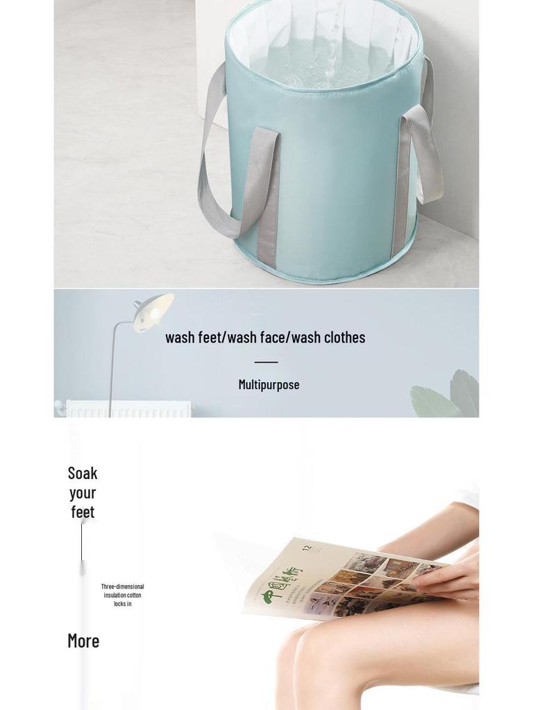 Portable Three-Dimensional Folding Foot Bath: Heat-Preserving, Tip-Resistant, Multifunctional Foot Soak Bucket for Travel and Home Use.