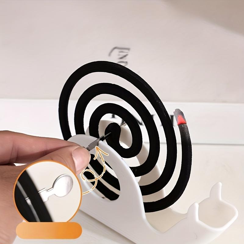 [Portable Mosquito Coil Holder] Portable 1pc Snail-Shaped Mosquito Coil Holder | Durable Plastic Incense Burner with Ash Tray, Large-Capacity