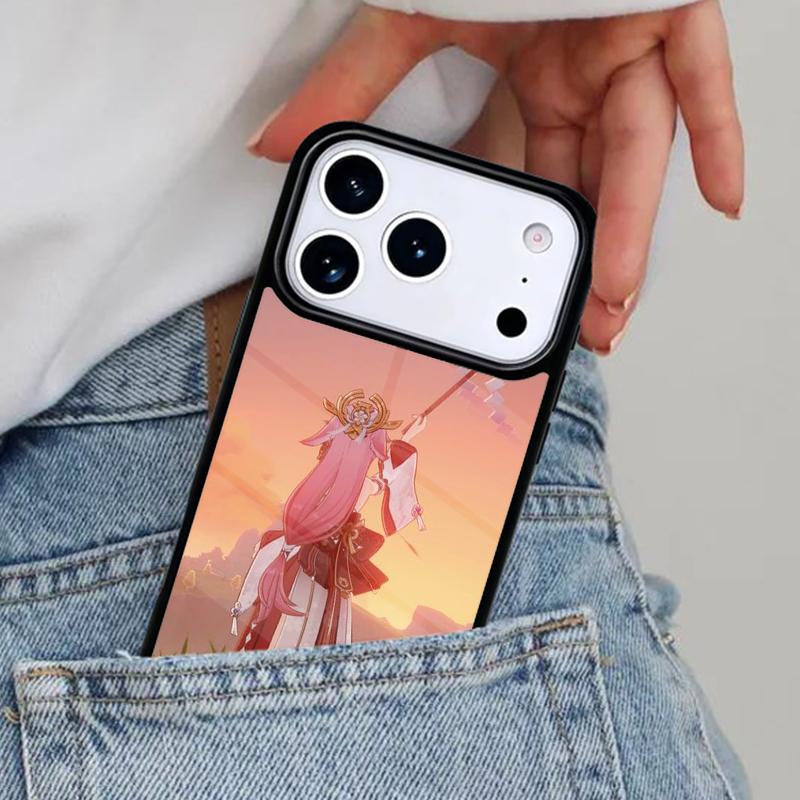 Genshin Impact Yae Miko Phone Case for iPhone 16e 15 14 13 12 17 Pro Max Plus Air 17pro Cover Coque