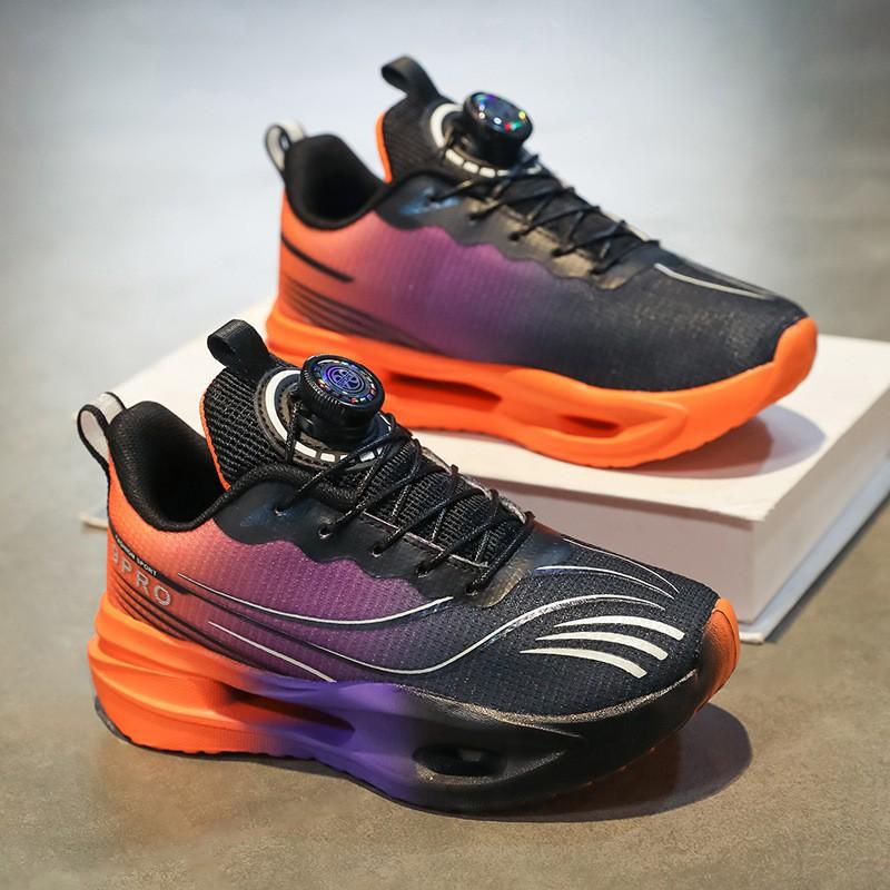 Youth style shoes Boys Running Shoes Kids Lightweight Breathable Mesh Sneakers With Shock Absorption Rubber Sole